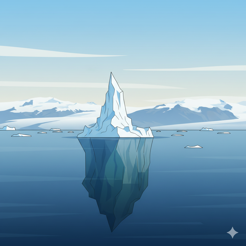 水面下に隠れた原因のイメージ